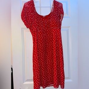 XXXL/size 21 red dress with small white flowers